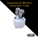 Compresor silencioso 1HP de 40 litros con 2 cargadores (DNA)